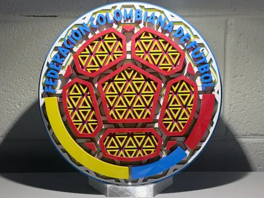Colombia National Futbol Crest Dimensional Mosaic