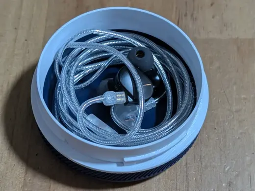 IEM Case, round box w twist snap lock. Extra tall!