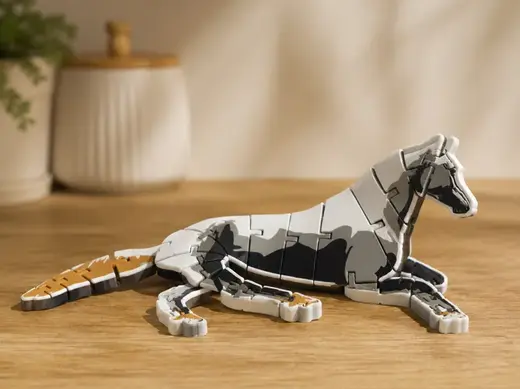 Caballo blanco flexible para niños