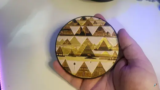 Famous Places, emblems or Coasters set in silk