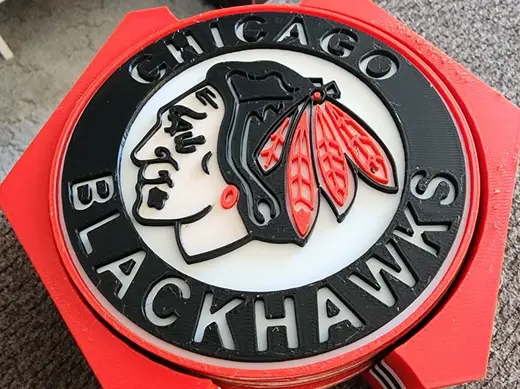 Chicago Black Hawks Coaster Set & Stand
