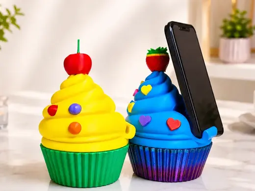 Giant Cupcake Phone Holders Multi-Part Print