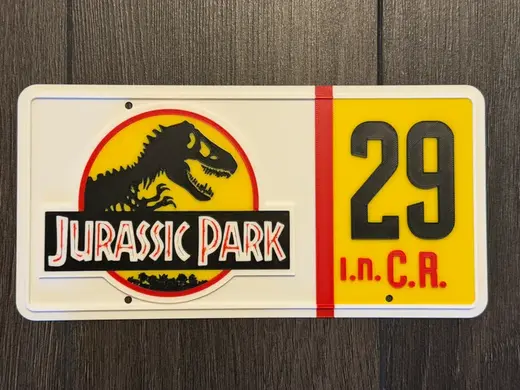 Jurassic Park License Plate (Hammond's Jeep)