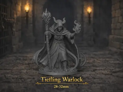 Tiefling Warlock - DND miniature