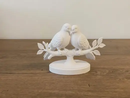 Pair of Doves on a Branch - Decorative Model