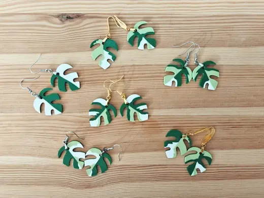 Monstera Minima (Raphidaphora) earrings