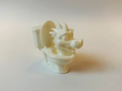 Dragon peeks out of toilet