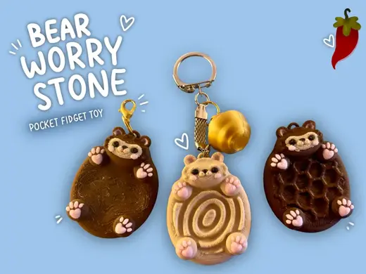 Teddy Bear Sensory Keychain / Anti-Stress Charm