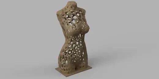 Woman torso body - voronoi style