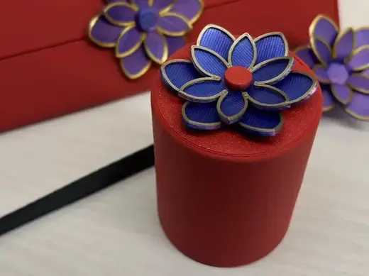 美妆蛋簪花收纳盒(故宫红系列)