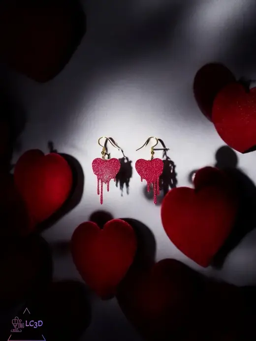 Bloody heart earrings