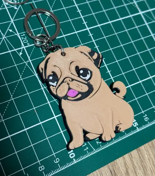 pug keychain