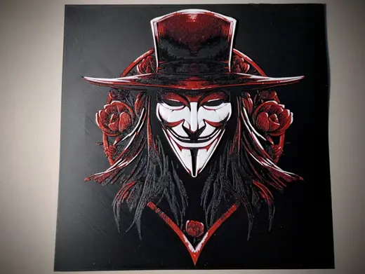 V for Vendetta - only 3 colors - HueForge