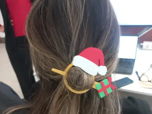 Christmas -Santa Hairpin