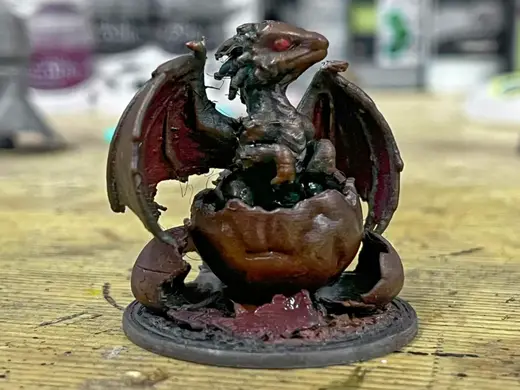 Dragon Hatchling Emerging from Egg DnD etc