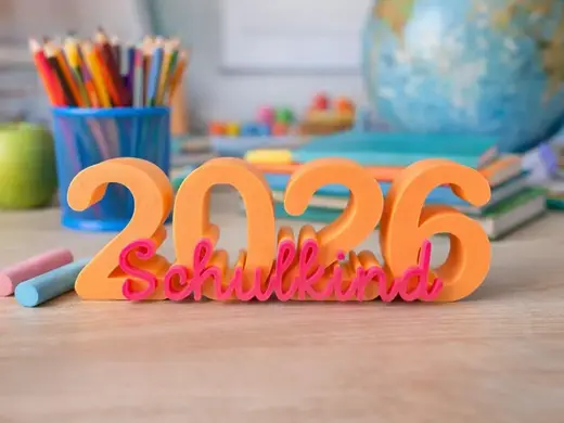 Schulkind 2026 - Persönlicher 3D-Schriftzug