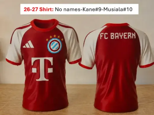 Bayern Munich 2026–27 Jersey –Only shirt + Players