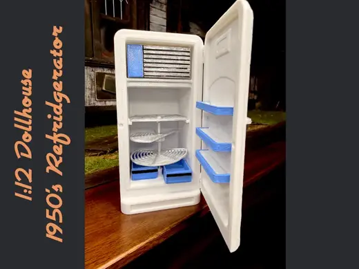 1:12 Dollhouse 1950's Lazy Susan Refrigerator
