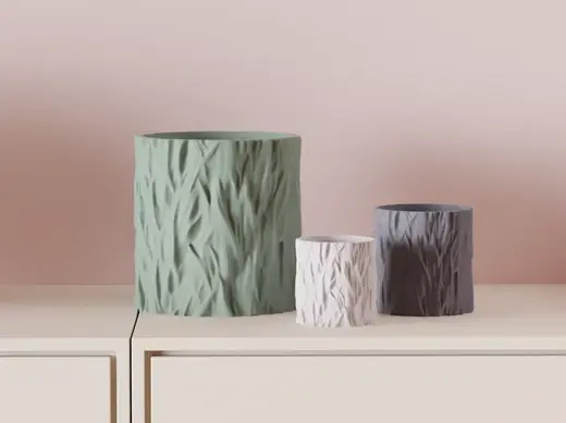 Modern Plant Pot Fur Style Textured Planter. Easy