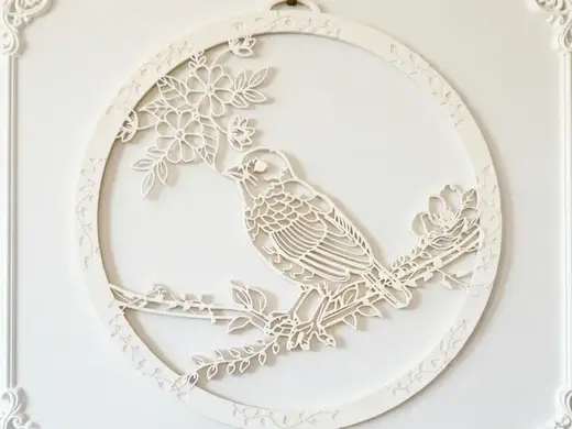 Bird with Flowers Wall Art