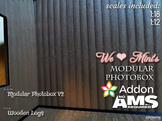 Modular Photobox V2 Wall: Wooden Logs