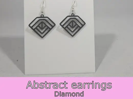 Abstract earrings - diamond (2 variants)