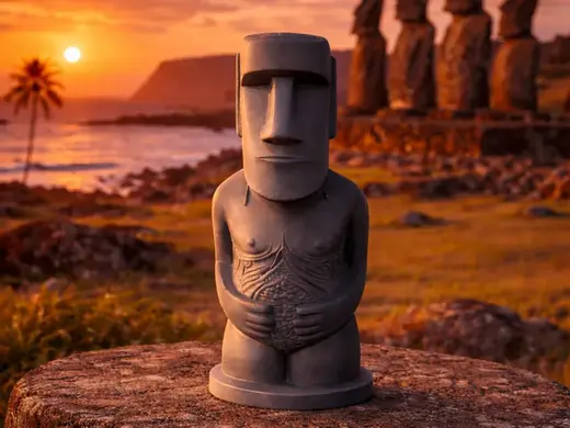 Moai Sunset Statue - Easter Island Head