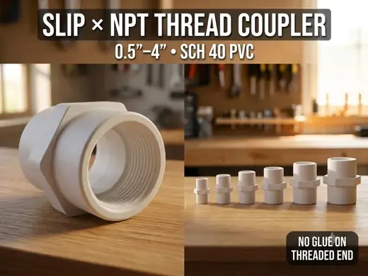 PVC Pipe Fitting Adapter – Slip to Threaded