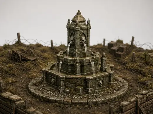 trench Crusade Fountain Terrain 32mm