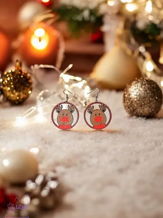 Cute Christmas reindeer earrings