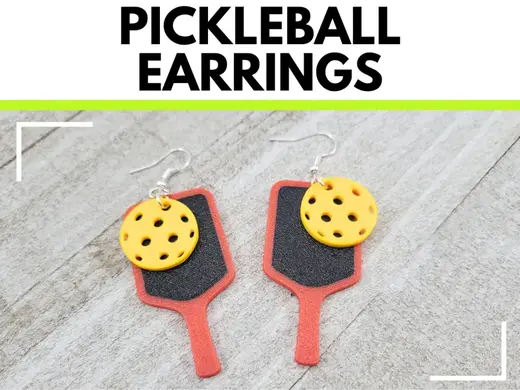 Pickleball Paddle and Ball Sports Earrings
