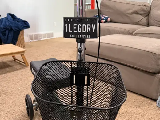 License Plate for Knee Scooter or Bike