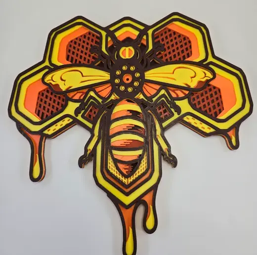 Pszczoła Bee Mandala 3D Wall Art