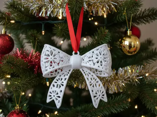 Christmas bow ornament