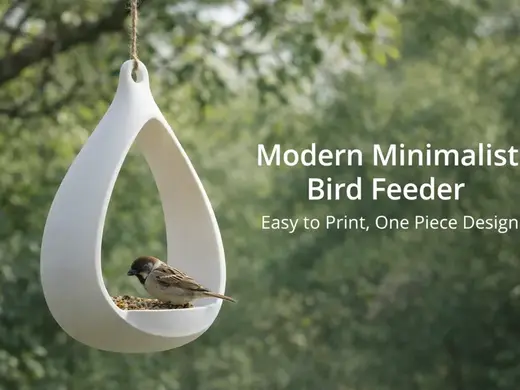 Modern Minimalist Bird Feeder – Easy to Print