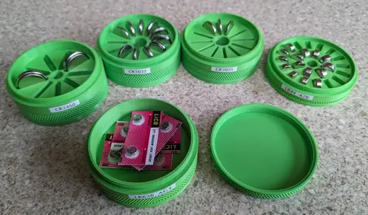 Modular Button Battery Cell Storage