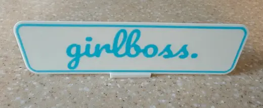 girlboss. girl boss funny sign name plate nametag