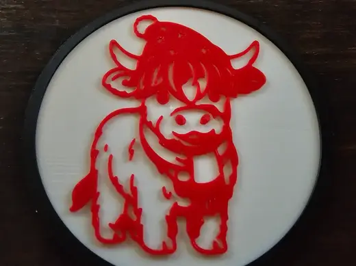 Fluffy Highland Cow Christmas Tree Ornament