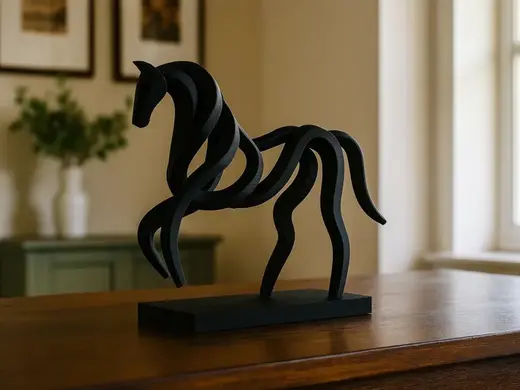 Minimalist Horse Sculpture – Abstract Art Piece