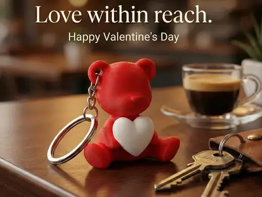 Teddy Love - Heart Bear Keychain & Bag Charm