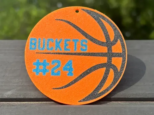 Custom Basketball Bag Tag | Player Number Keychain