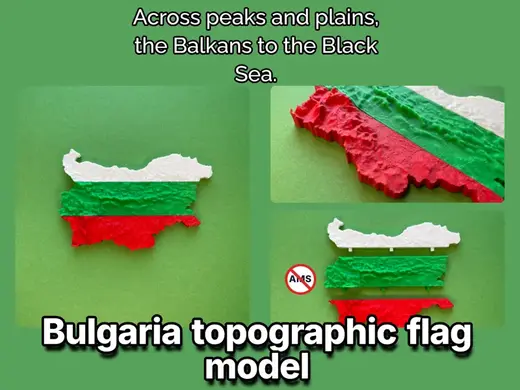 Bulgaria topography flag model България