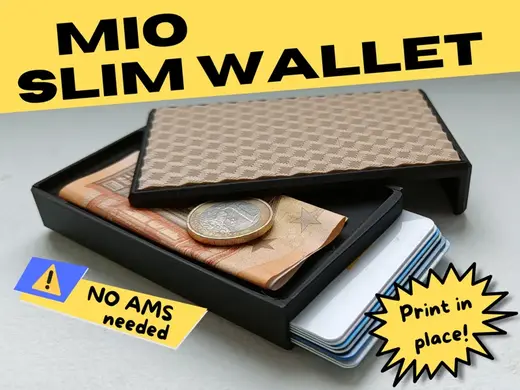 MIO Slim Wallet - Print in place with cash storage