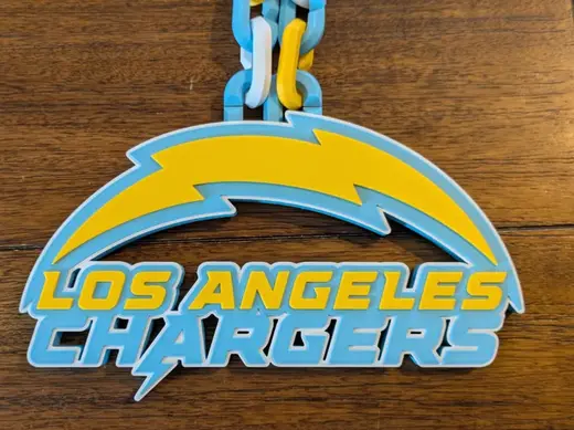 Los Angeles LA Chargers oversized pendant chain