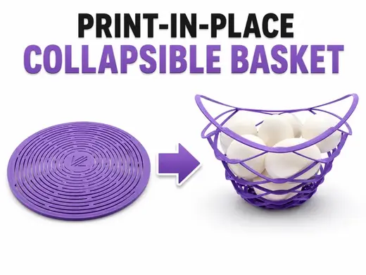Print-in-Place Collapsible Basket