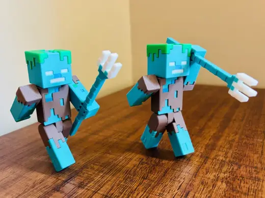 Minecraft Drowned Zombie - Articulated
