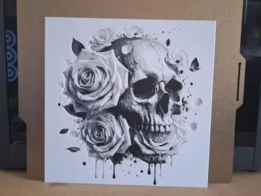 Skull Rose Flower - Hueforge