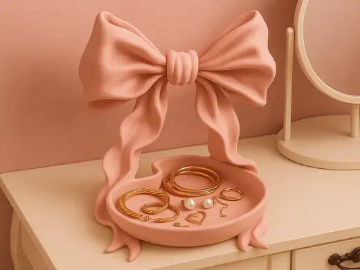 Coquette Bow Ribbon Jewelry Tray