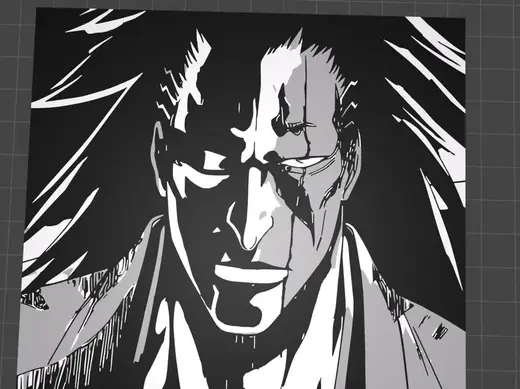 Kenpachi Coaster - MakerWorld Image to Keychain