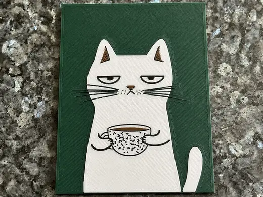 Cat Wall Art – Cute Coffee Lover Decor